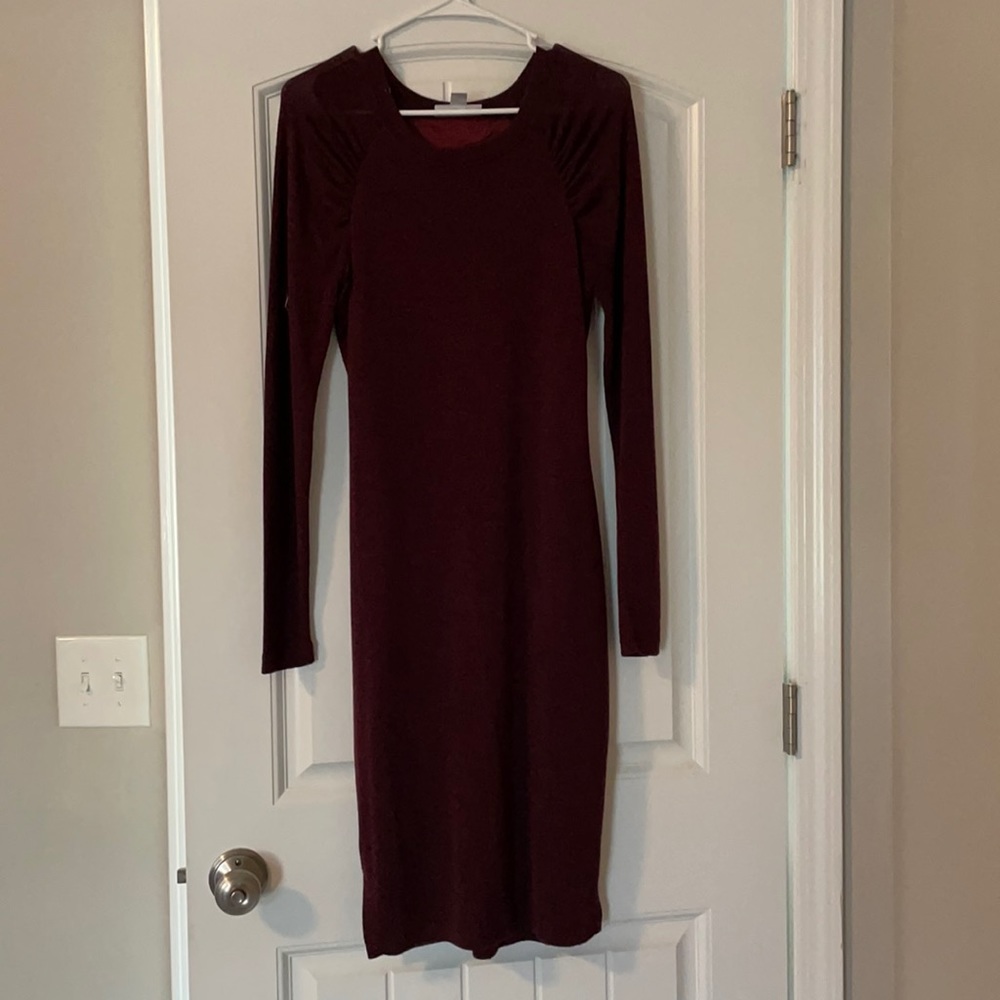 Burgundy Motherhood Maternity Dress